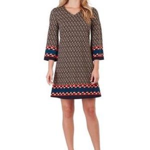 JUDE CONNALLY LEXI SHIFT DRESS  HEXAGON GEO BLACK
